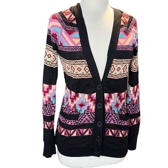 NOLLIE AZTEC PATTERN cardigan size xs - Picture 8 of 12